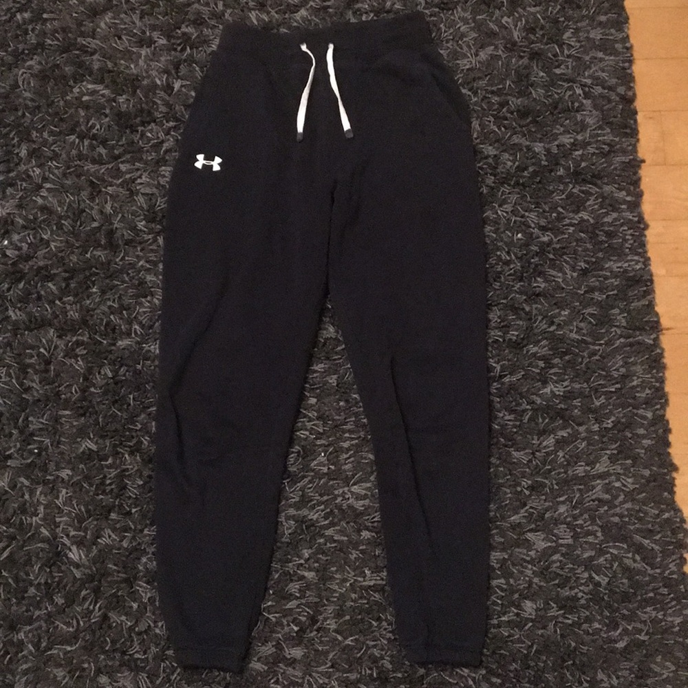 Black and white Under Armour joggers